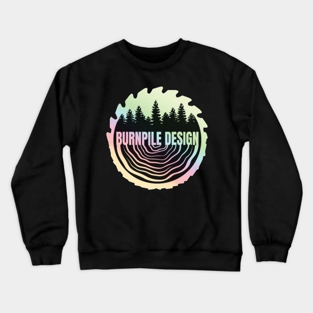 Burnpile Design Logo Crewneck Sweatshirt by Burnpile Design 